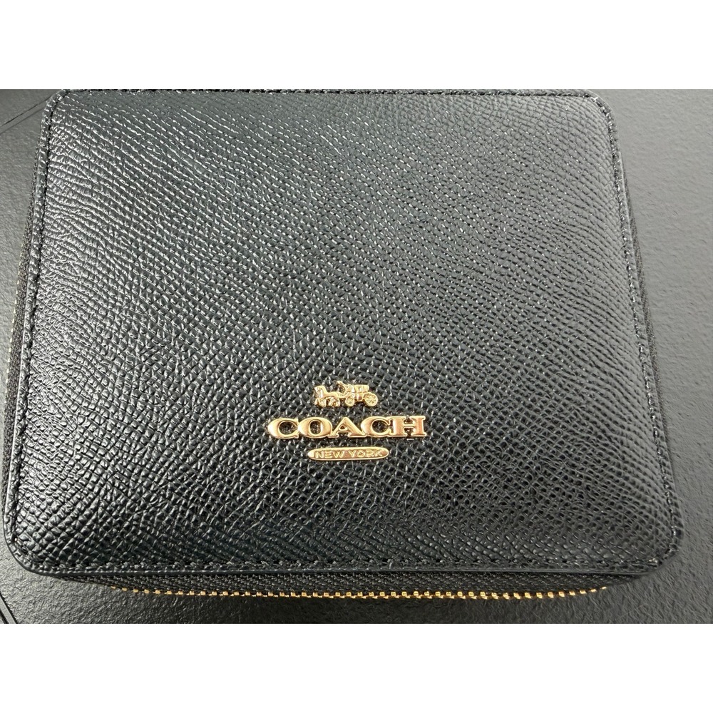 Coach Jewelry Travel Case in Black Crossgrain Leather